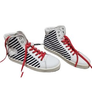 RARE! HOGAN REBEL R182 Sz 37.5 special edition Valentines hi top leather sneaker